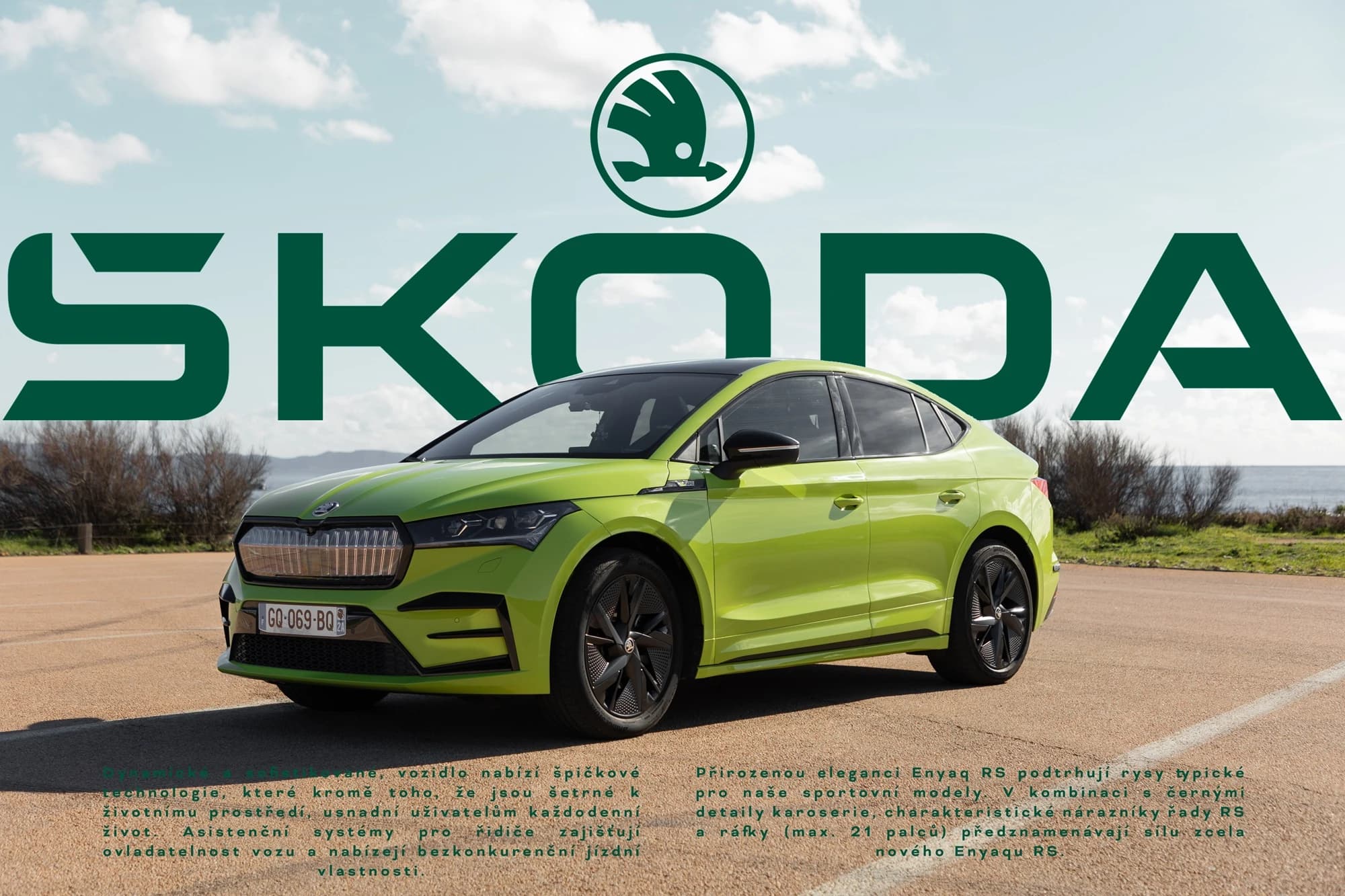 Création visuelle pour Skoda, montage photographique artistique valorisant le véhicule en Corse.